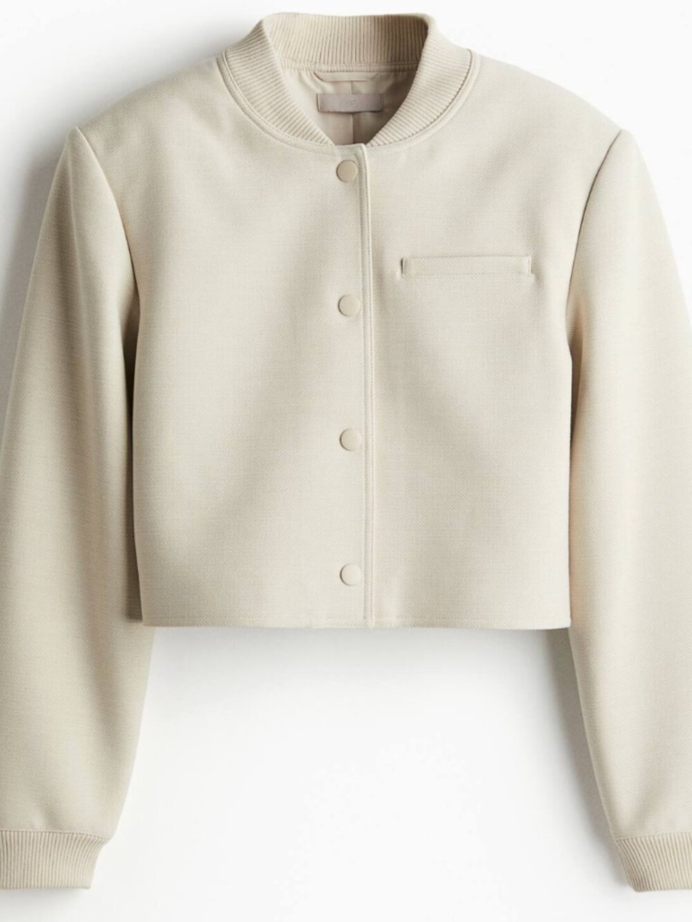 H&M Short Jacket with Shoulder Pads M Light Beige
